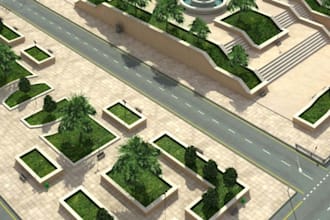do 3d cgi mini park outdoor, funfair, carnival, fair park, and resort design