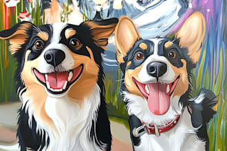 make a custom disney pet portrait illustration