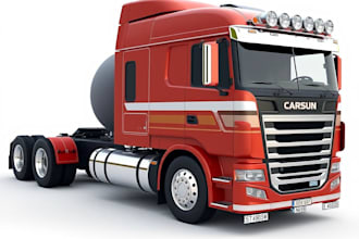 3d truck model car model semi truck 3d cad design toy design for 3d printing