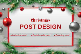 design christmas card, video reel, party posters, new year, invitation flyer