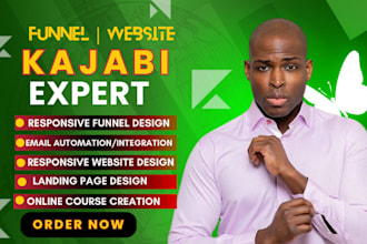 do kajabi website, design kajabi sales funnel landing page, online course