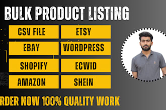 bulk import and export products on shopify, woocommerce, etsy, ebay, wayfair,wix