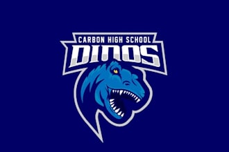 design strong respectable dinosaur high school logo