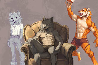 create  your vibrant furry art, including fursonas and original furry characters