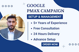 setup display and pmax campaigns, google ads campaign ppc setup and management