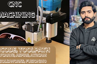 make expert cnc program g codes, tool paths, model in vcarve, aspire, fusion 360