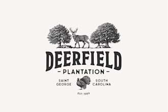 design hunting offering whitetail deer and eastern wild turkeys hunts logo