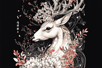 create detailed art japanese style for tshirts tattoos etc
