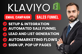 setup or boost your shopify store with klaviyo email marketing mailerlite expert