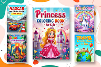 design adult or kids coloring and activity book for amazon KDP