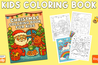 design kids coloring book cover and interior for amazon kdp
