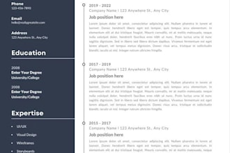 design a professional and visually appealing resume or CV
