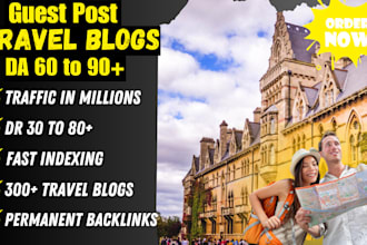 do guest post on high da 60 to 90 travel, adventure blogs