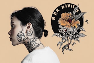 make a minimalist lineart tattoo design or illustration