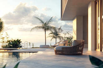 draw landscape, render container house, design terrain building
