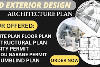 do 3d exterior design, 3d rendering and modeling of house, commercial building