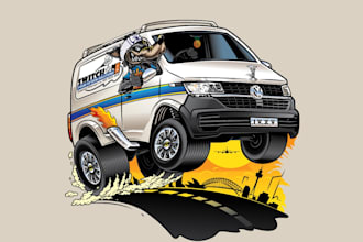 make commercial road and jeep and t shirt logo