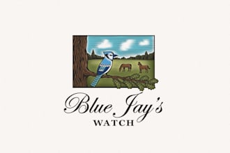 design a timeless vintage illustrator property logo for your brand
