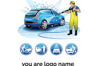 create auto detailing and car wash logo design for you