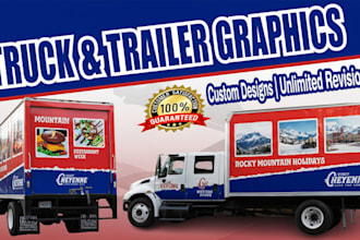 design stylish food truck wrap, box truck wrap and trailer wrap design