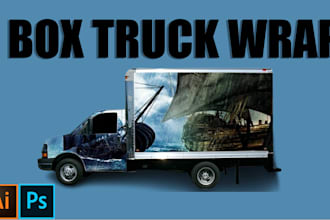 design stylish food truck wrap, box truck wrap and trailer wrap design