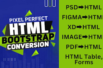 convert xd to HTML, figma to HTML, PSD to HTML responsive
