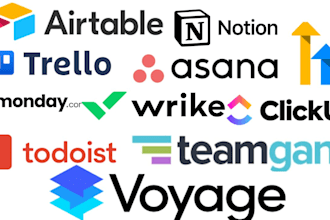 setup voyage clickup notion monday wrike miro hive ntask asana airtable workflow