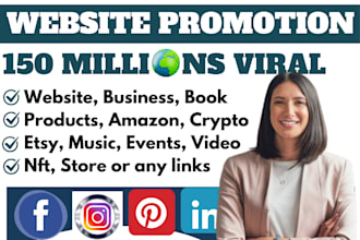 do website promotion, promote website, business, amazon, products, book or link