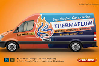create stunning, professional bus wrap design, vehicle wrap, car wrap