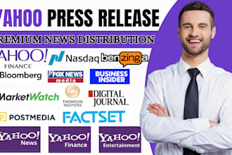 publish or distribute your press release on yahoo finance, yahoo press release