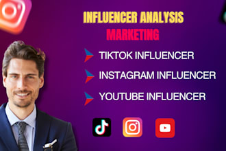 analyze influencer on niches of instagram, tiktok, youtube, with emails leads