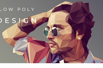create a low poly any geometric illustration for you