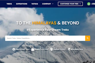 design and develop a trekking travel website in wordpress