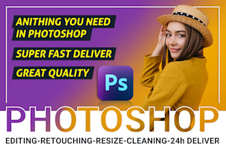 edit in photoshop, retouch, resize, remove the background