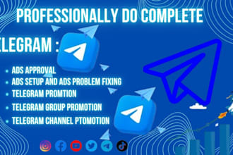 fix all telegram ads setup, telegram ads approval setup and management