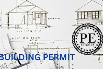 do texas, california, florida pe stamp, city permit structural floor plan, hvac