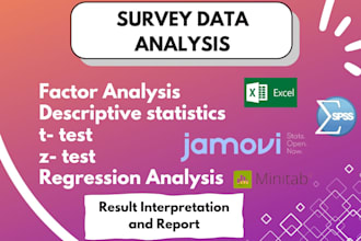 do survey data analysis through jamovi, excel