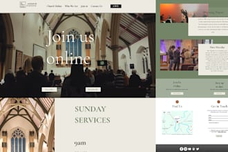 design church website, evangelism, ministry website, charity website