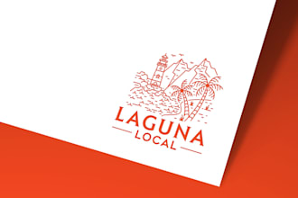 design a minimalist laguna beach cottage logo your brand