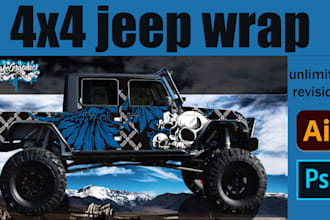 design jeep wraps, vehicle wrap, 4x4 jeep wraps, boat wrap design