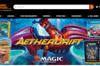 design pokemon website, trading card shopify store, sports card, tcg store