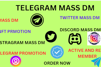 prosperous send mass dm ,telegram mass dm, twitter mass dm , instagram mass  dm