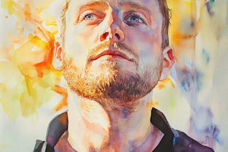 paint a portrait in watercolor