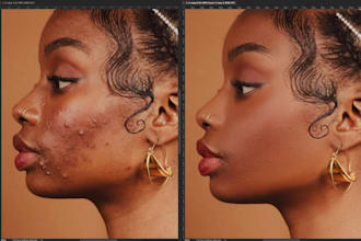 do high end photo retouching, skin retouching