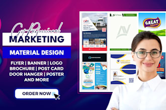 design urgent flyers, door hangers, brochures and marketing materials