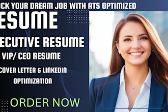 write executive resume, CV, cover letter, and linkedin profile for senior roles