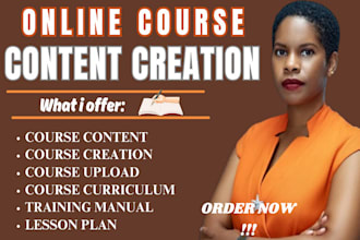 create online course content training manual course creation ppt lesson plan