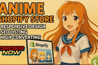 design anime shopify store print on demand dropshipping store anime shopify pod