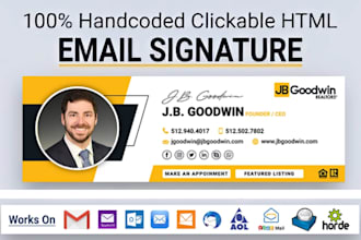 design and code clickable HTML email signature, business card