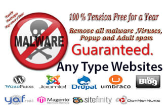 clean any website and unlimited protection for 365 days